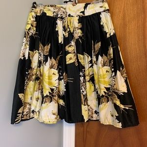 LOFT Floral Pleated Skirt 0P